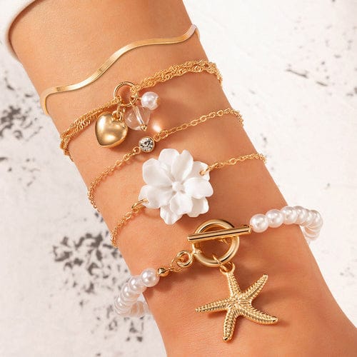 Peachy Pearl Bracelet Set