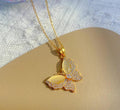 Elegant Slight Drop Butterfly Anti Tarnish Necklace