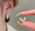 Mini Peral Heart Korean Earings