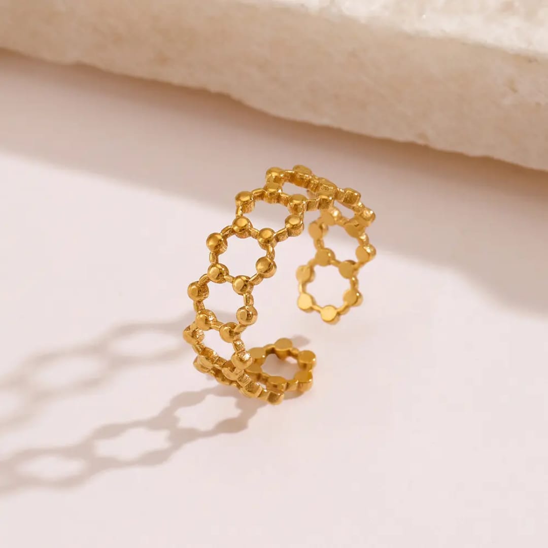 Molecule Effect Anti Tranish Adjustable Ring