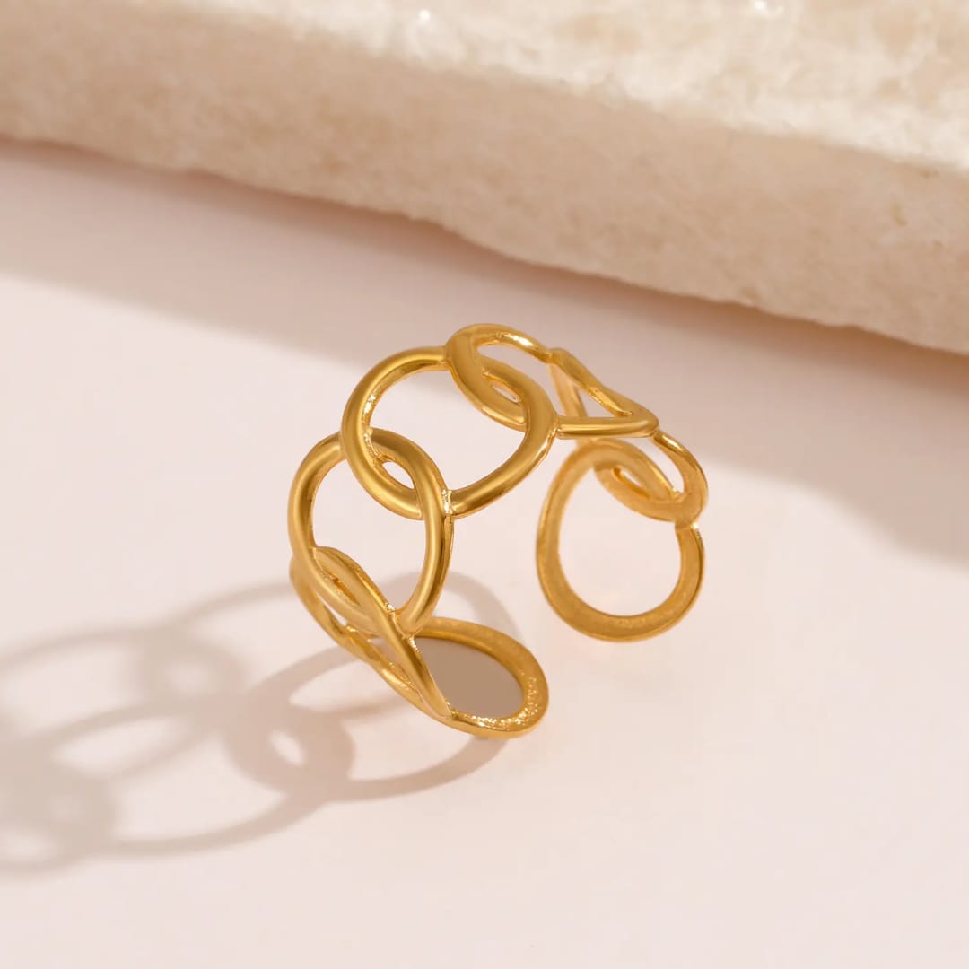 Oval Overlaping Anti Tarnish Ring