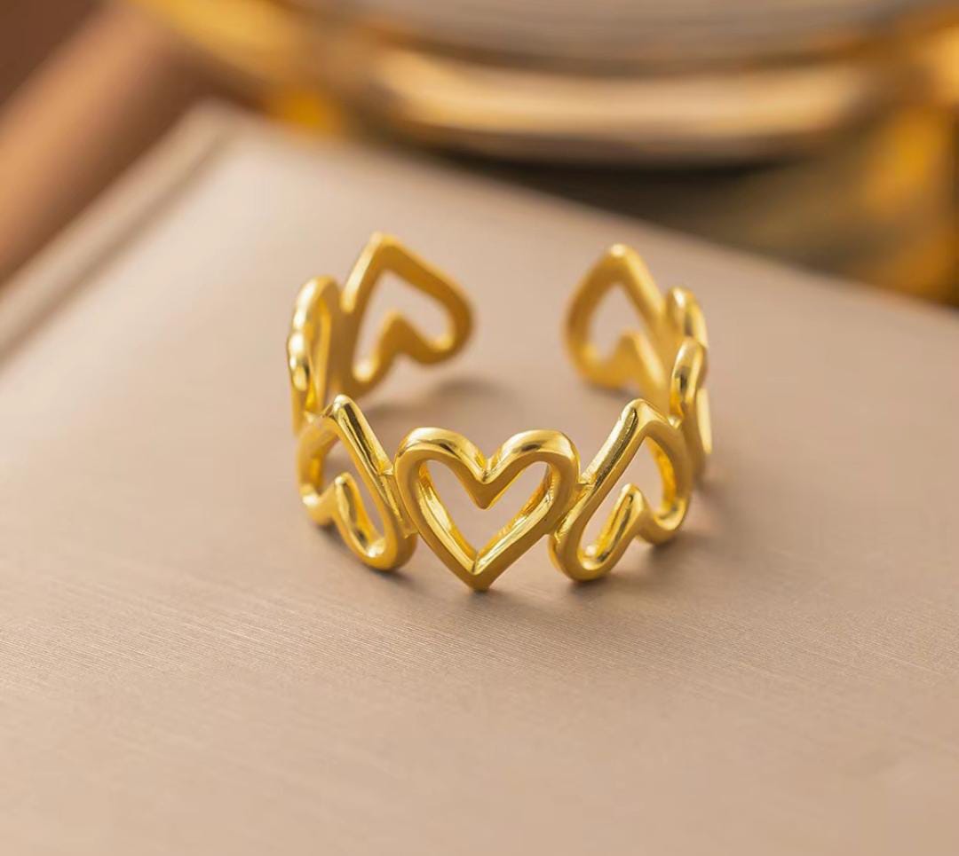 All In Heart Anti Tarnish Adjustable Ring