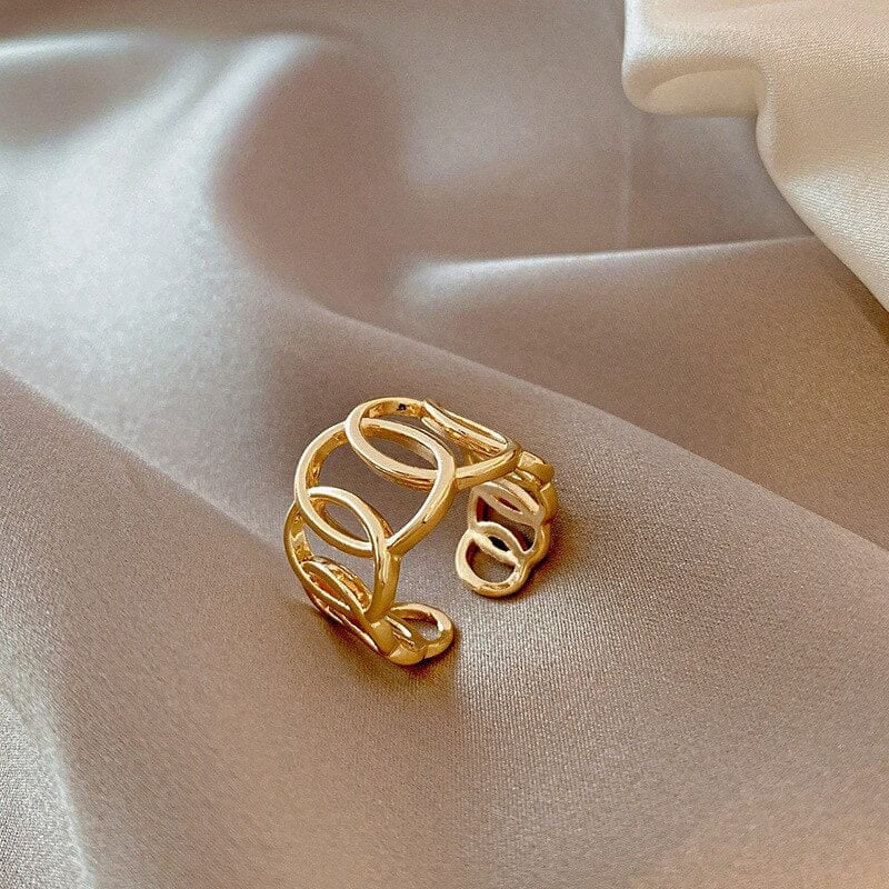 Oval Overlaping Anti Tarnish Ring