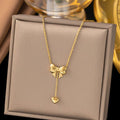 Bow Drop Anti Tarnish Necklace