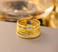 Multi Spiral Anti Tarnish Adjustable Ring