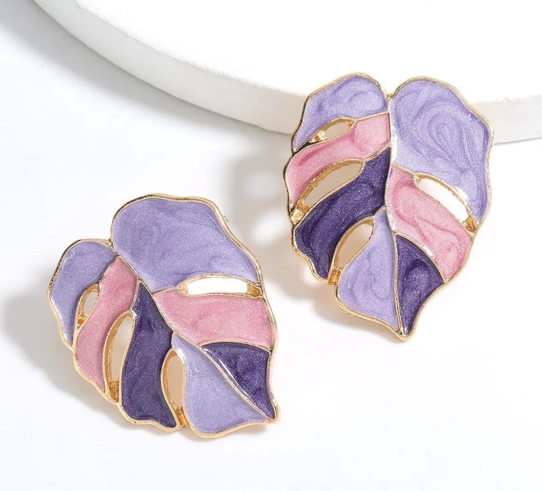 Flower Luxury Purple Korean Earings
