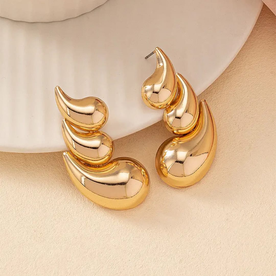 Three Water Drop Anti Tarnish Earings