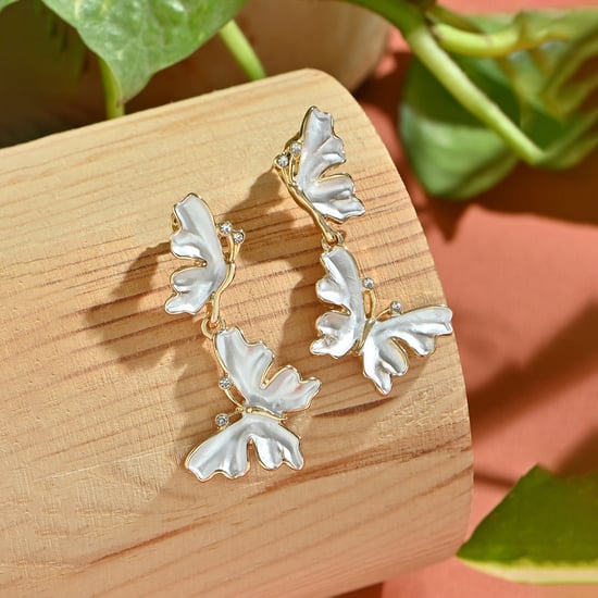 Double Hanging Butterfly Korean Earings