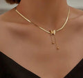 Elegant Butterfly Drop Anti Tarnnish Necklace