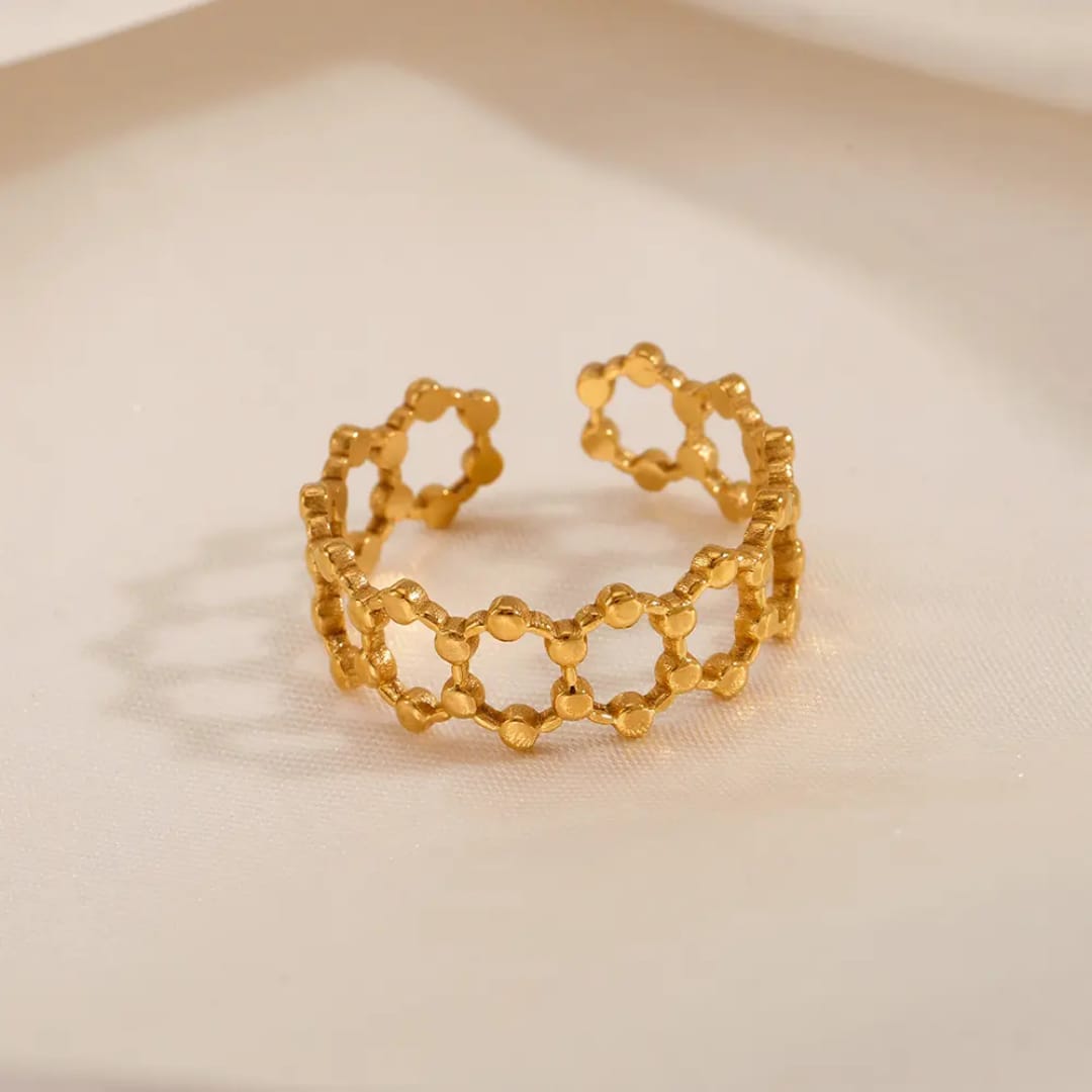 Molecule Effect Anti Tranish Adjustable Ring