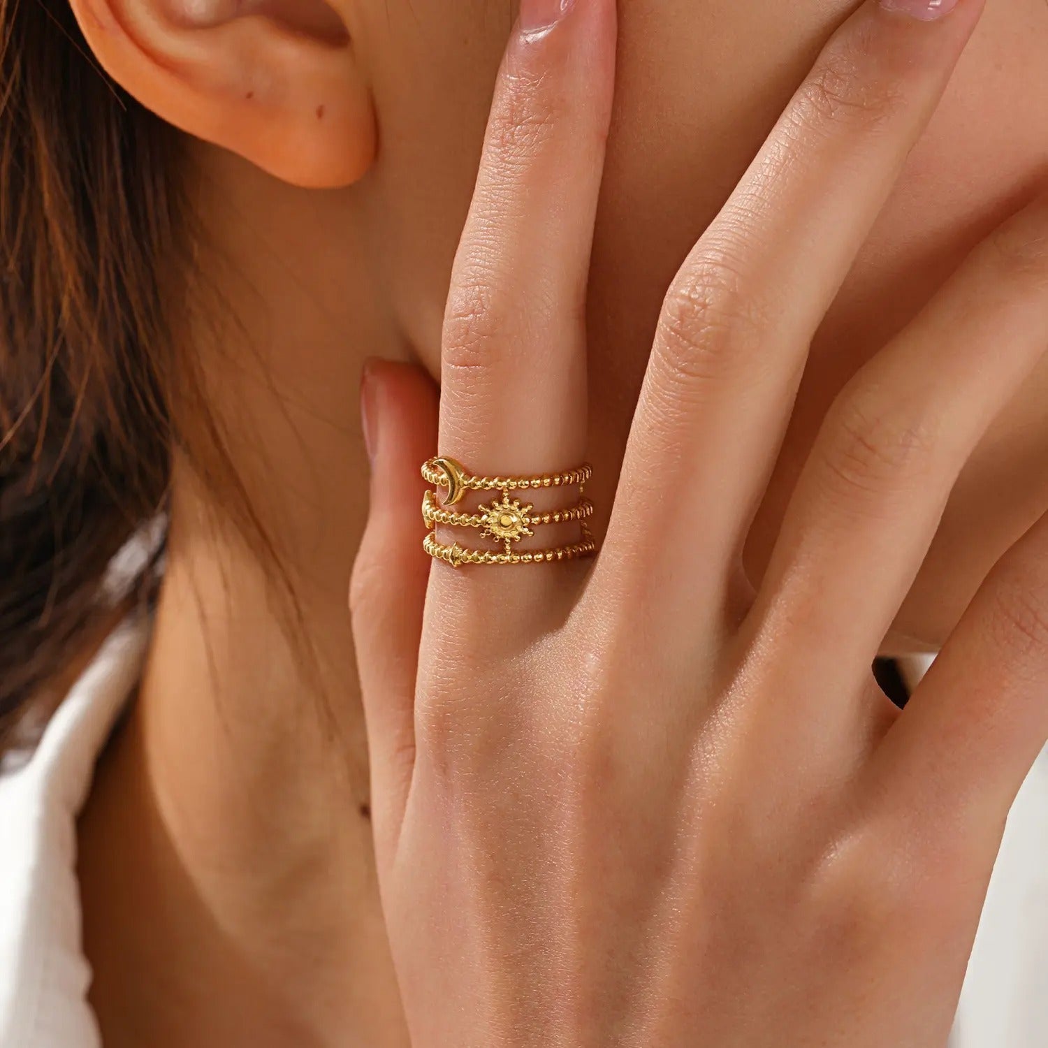 Sun Moon Anti Tarnish Ring