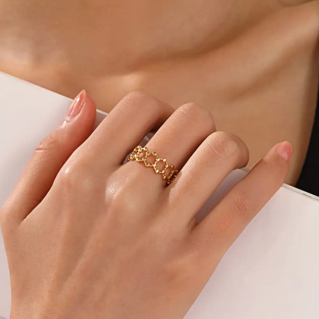 Molecule Effect Anti Tranish Adjustable Ring