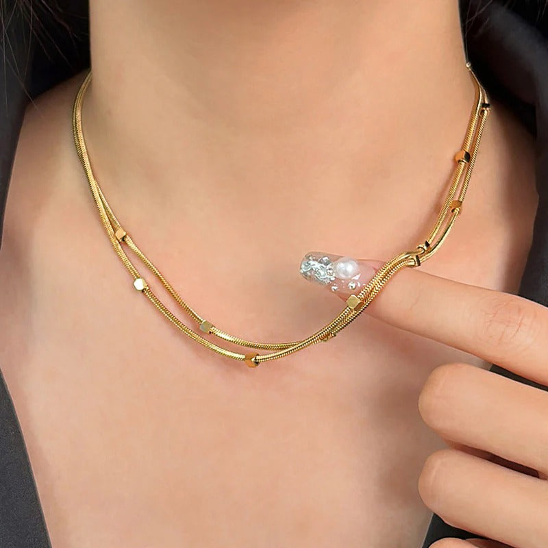 Multi Mini Cubic Anti Tarnish Necklace