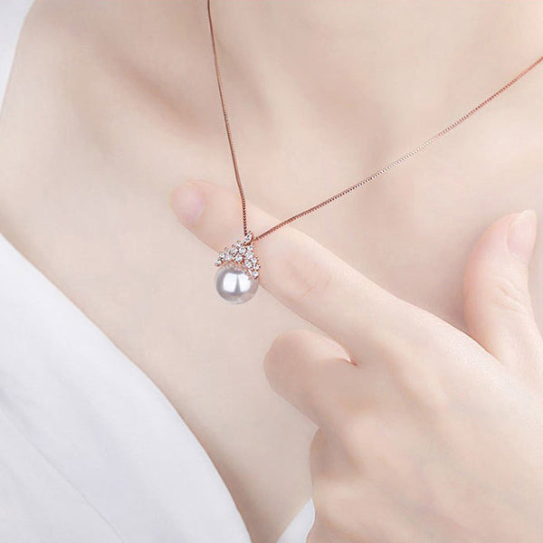 Crown Like Pearl AD Korean Necklace