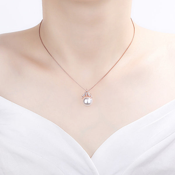Crown Like Pearl AD Korean Necklace