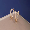 Exiquite V shaped AD Studded Hoop Earrings