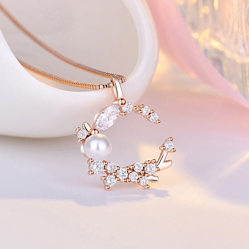 Moon Pearl AD Korean Necklace