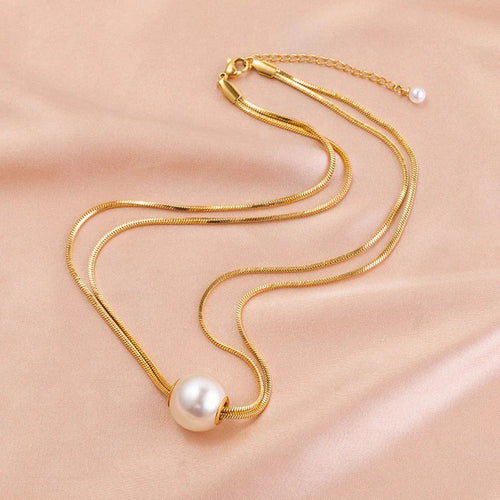 Big Pearl Chain Anti Tarnish Necklace