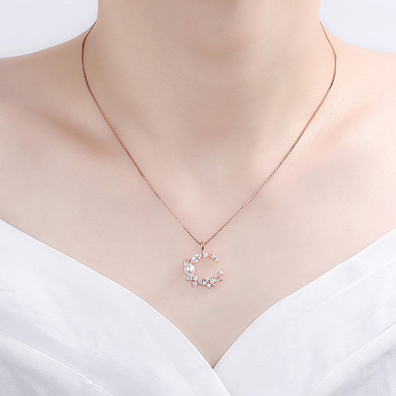 Moon Pearl AD Korean Necklace