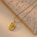 Rose Engraved Anti Tarnish Necklace