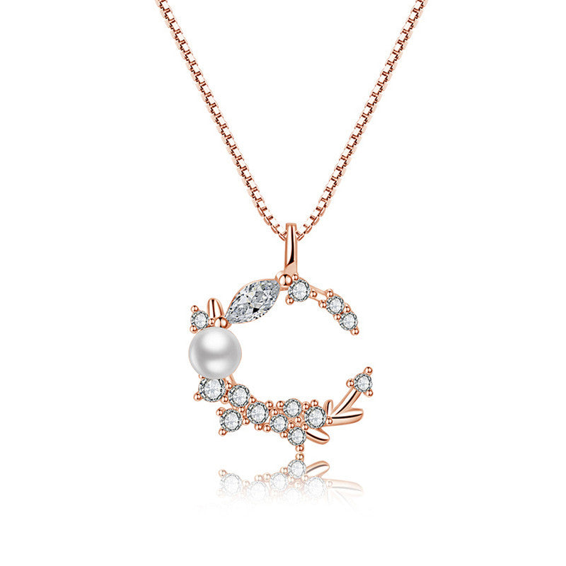 Moon Pearl AD Korean Necklace